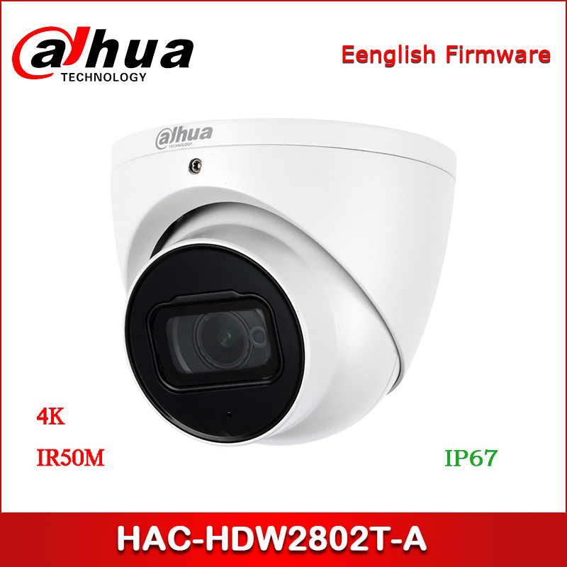 

Dahua HAC-HDW2802T-A 4K Starlight HDCVI IR Dome CCTV Camera 8MP IR 50m built-in mic Analog Camera