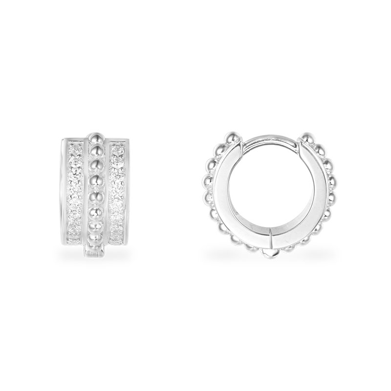 

SLJELY Fashion Real 925 Sterling Silver Mini Circle Hoop Earrings Micro 5A Cubic Zirconia Stones Women Jewelry