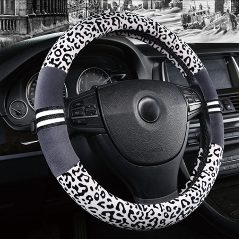 

Warmth Keeping Fashion Leopard-print Steering Wheel Cover