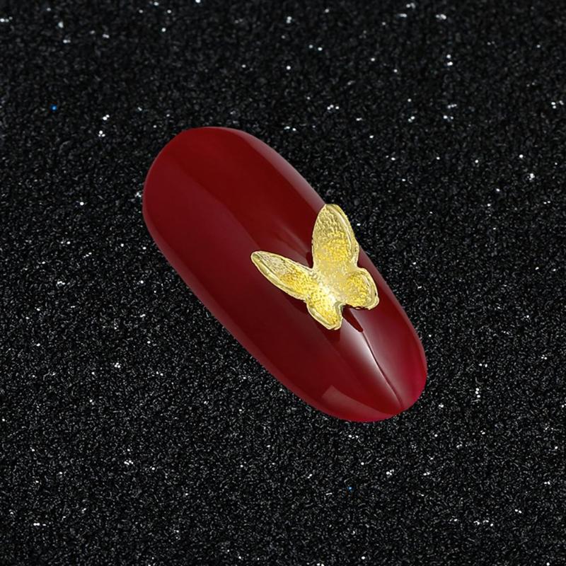 

100Pcs/Pack Butterfly Shape 3D Nail Decorations Fingertip Art Manicure Ornament Sticker Decals Holographic Nail Art