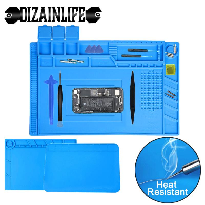 

3Sizes ESD Heat Insulation Working Mat Magnetic Computer Repair Mat Insulator Platform Heat-resistant BGA Soldering Station Iron