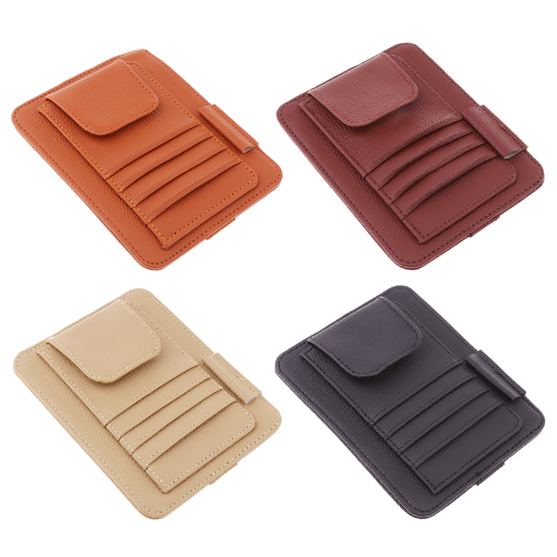 

Eye Frame Holder Car Sun Glasses Ticket Receipt Card Clip Storage Board Brown