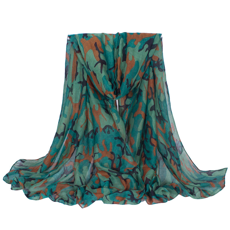 

2020 Lightweight Women Scarfs Camouflage Print Polyester Large Soft Beach Scarves And Shawl And Warps Infinity Scarf