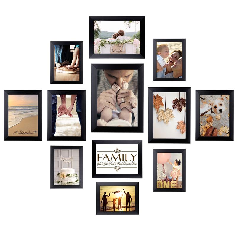 

12 PCS Assorted Size Picture Frames Christmas Photo Frames Set For Home Office Decoration (Black