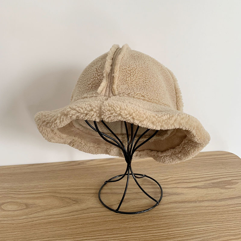 

Winter Suede Double-sided Simple Basin Hat Women Casual Retro Lamb Thick Warm Fisherman Hat Wholesale NS2264, Black