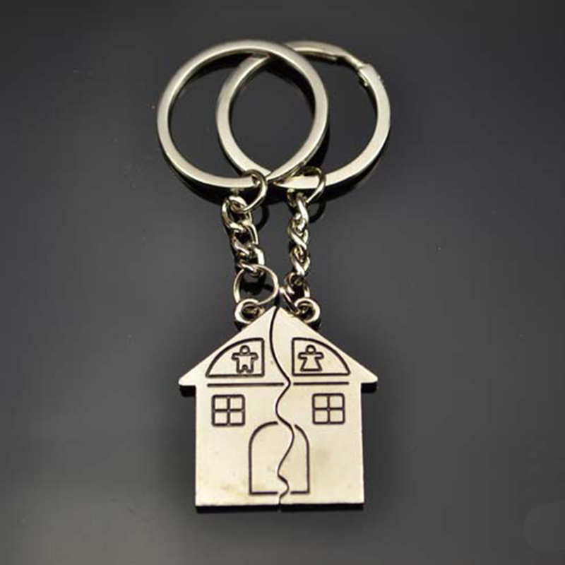 

Custom Keychain Custom Name Stainless Steel A Pair Keychain First Home Key Ring Housewarming Set Gift Fashion Jewelry