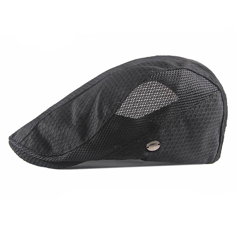 

Fibonacci 2020 New High Quality Men Newsboy Hat Retro Cabbie Flat Cap Summer Patchwork Hollow Newsboy Caps Male Detective Hats, White