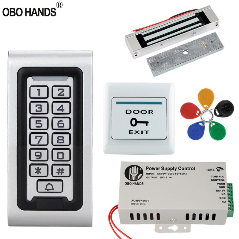 

IP68 Waterproof Access Control System Kit 125KHz RFID Keypad Metal Board + Electric Lock +Door Exit Switch+ Power Supply Outdoor