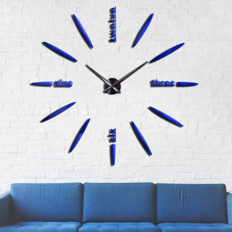 

Stick On Wall Clock DIY Large Modern Design Decal 3D Stickers Mute Decorative