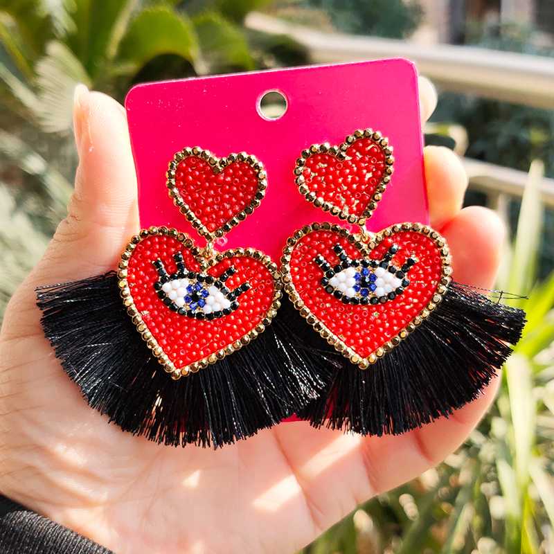 

2020 New Women Earrings Fashion Crystal Beads Tassel Dangle Earrings Jewelry Accessories Big Statement Accessories Gift