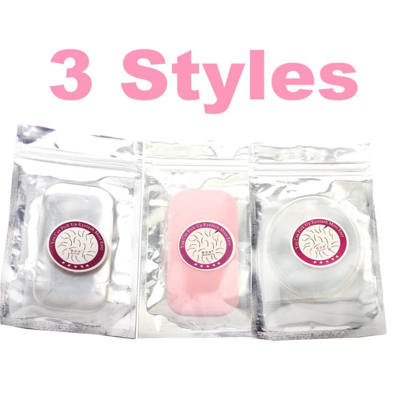 

3 Style Silicone Eyelash Holder Thick Rectangle Round Pad for Individual Eyelash Extension Stand Pallet Makeup Tools