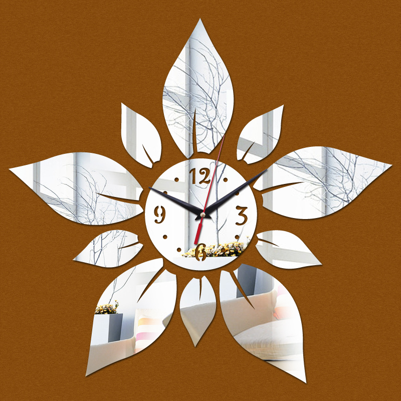 

direct selling plum new Acrylic wall clocks 3d stickers diy vintage mirror Quartz clock modern design watch home decor