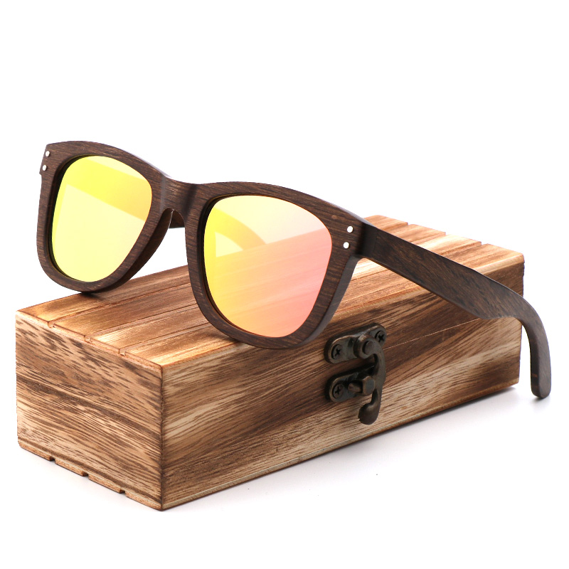 

New fashion retro men's sunglasses women polarized bamboo wood men's sun glasses handmade With box woode Gafas de sol
