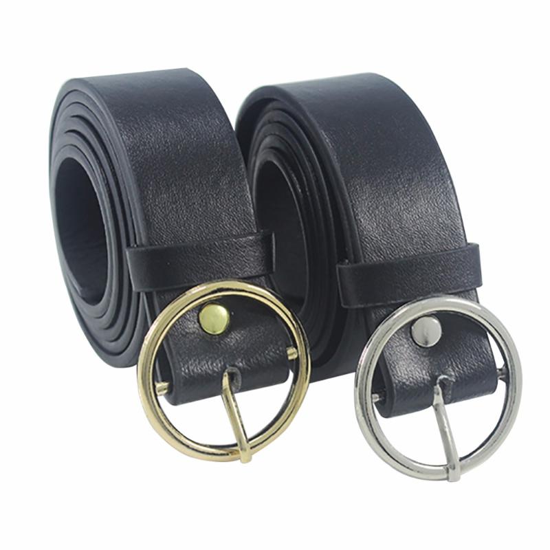 

2020 Unisex Round Metal Circle Belts Hot Designer Brand Punk O Rin for Women, Black