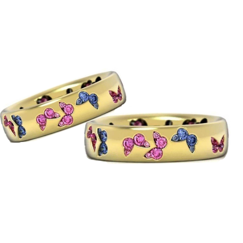 

2020 New Sweet Gem Butterfly Crystal Wedding Rings Bride Promise Engagement Ring Fashion Women Exquisite Jewelry