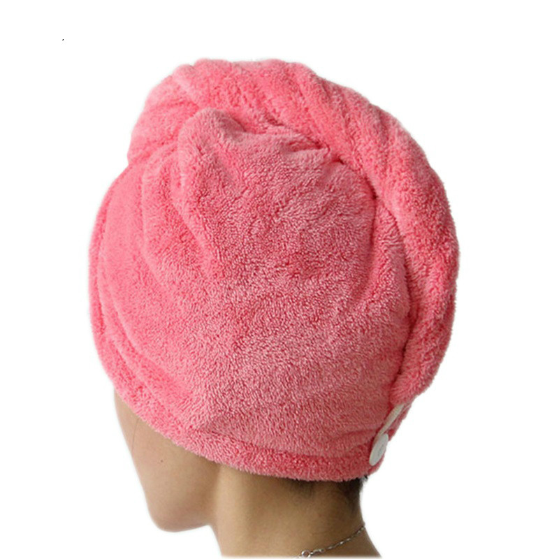 

Towel Home High Quality Beach Women Bathroom Super Absorbent Quick-drying Microfiber Bath Hair Dry Cap Salon, Pink