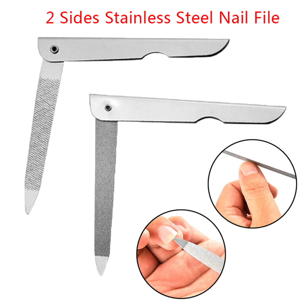 

Professional Stainless Steel Nail File Double Side Fold Grinding Rod Manicure Pedicure Scrub Nail Arts Tools Nail Files