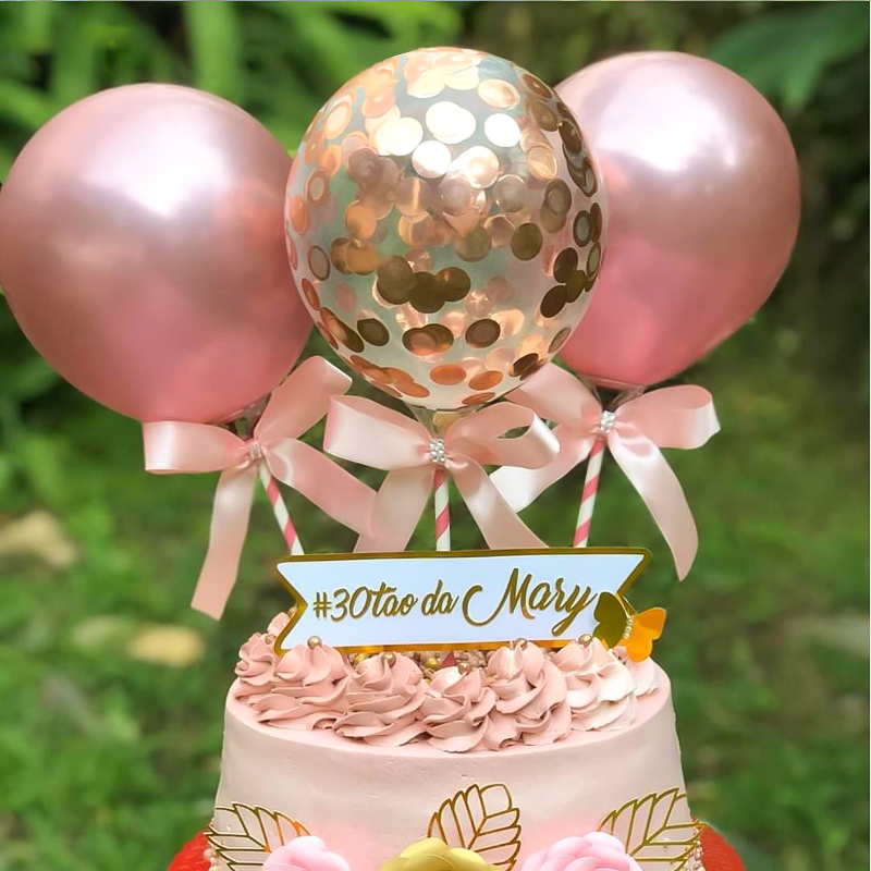 

Mini balloon Cake topper Baby shower cake decoration Metal ballon Wedding/Birthday party table decor Cupcake supplies Rose gold