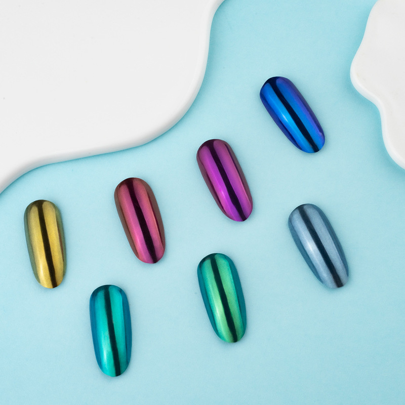 

1g Mirror Effect Nail Glitter Dazzling DIY Salon Micro Nail Chrome Pigment Powder Laser Powder Art Decorations Shell