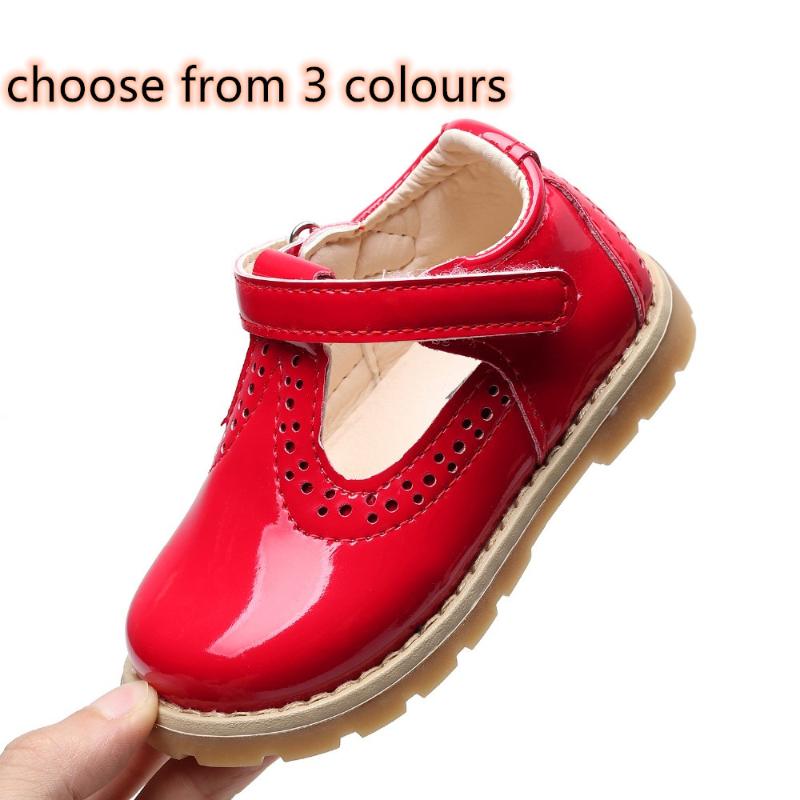 

T-bar Patent Leather School Uniform Shoes British Retro Girls Oxfords Shoes Dress Princess Mary Jane Flat Glossy Hollow, Black