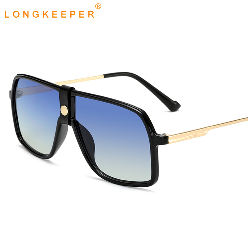 

New Oversized Sunglasses Men 2020 Fashion Rivet Leather Sun Glasses Women Vintage Gradient Shade UV400 lunette de soleil femme