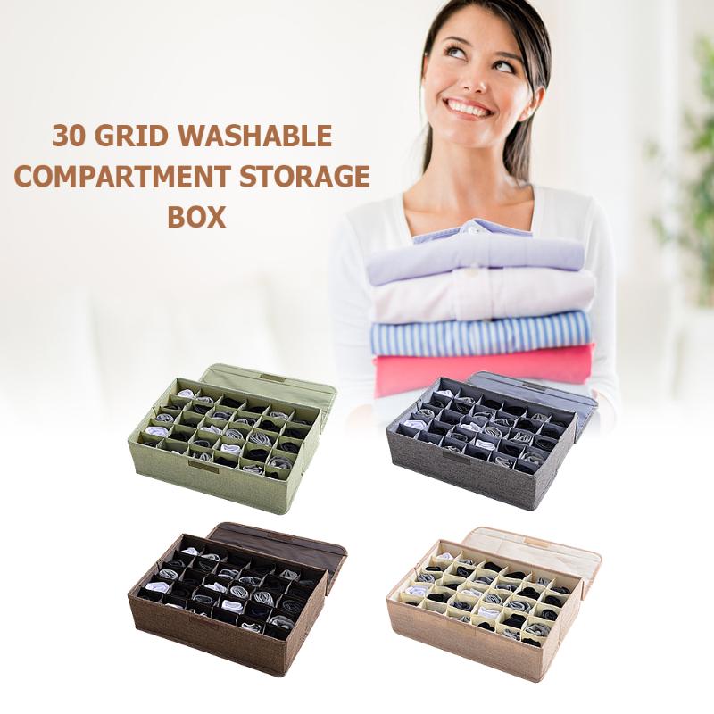 

30 Grids Bra Underwear Organizer Foldable Home Storage Box Non-woven Wardrobe Drawer Closet Scarfs Socks Organizer Dividers Box