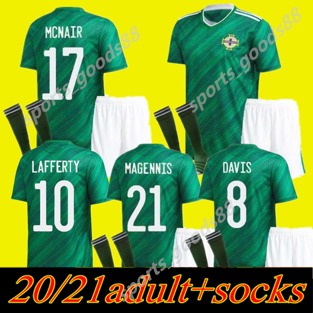 

men 20 21 Northern Ireland Soccer Jerseys Kit LAFFERTY 2020 2021 DAVIS MAGENNIS EVANS MCNAIR BOYCE adult Football Uniform Shirt, Home