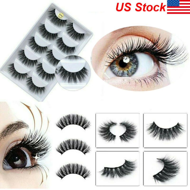 

2020 Newest 5pcs 3D Mink False Eyelashes Wispy Cross Long Thick Soft Fake Eye Lashes Beautiful 3D Eyelashes Convenient Eyelash