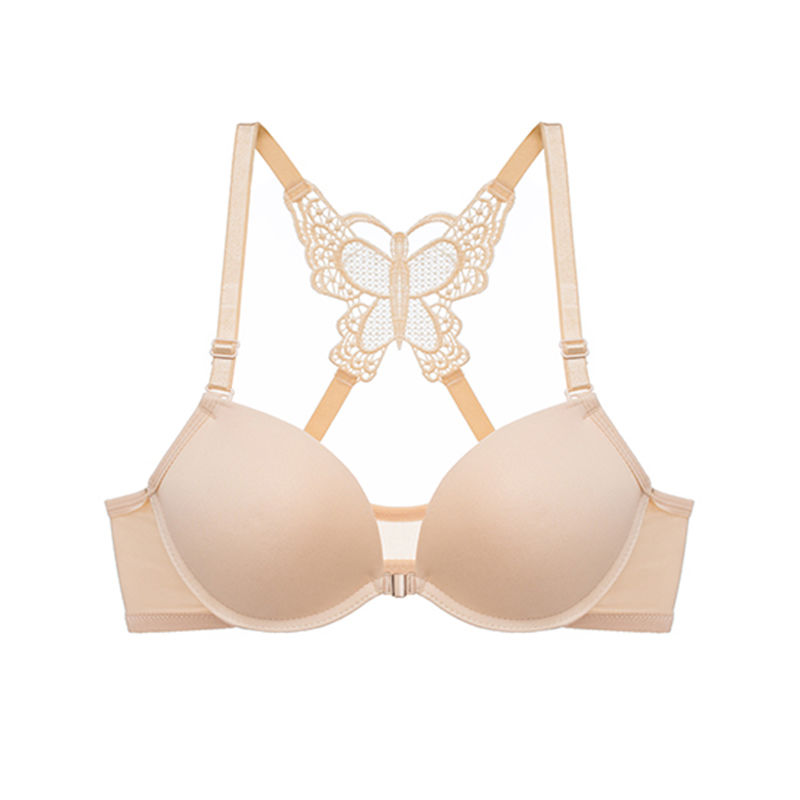 

New Fashion Sexy Simple Push Up Bra Front Button Candy Color Bras For Women Underwear Brassiere Lingerie Bralette, Red