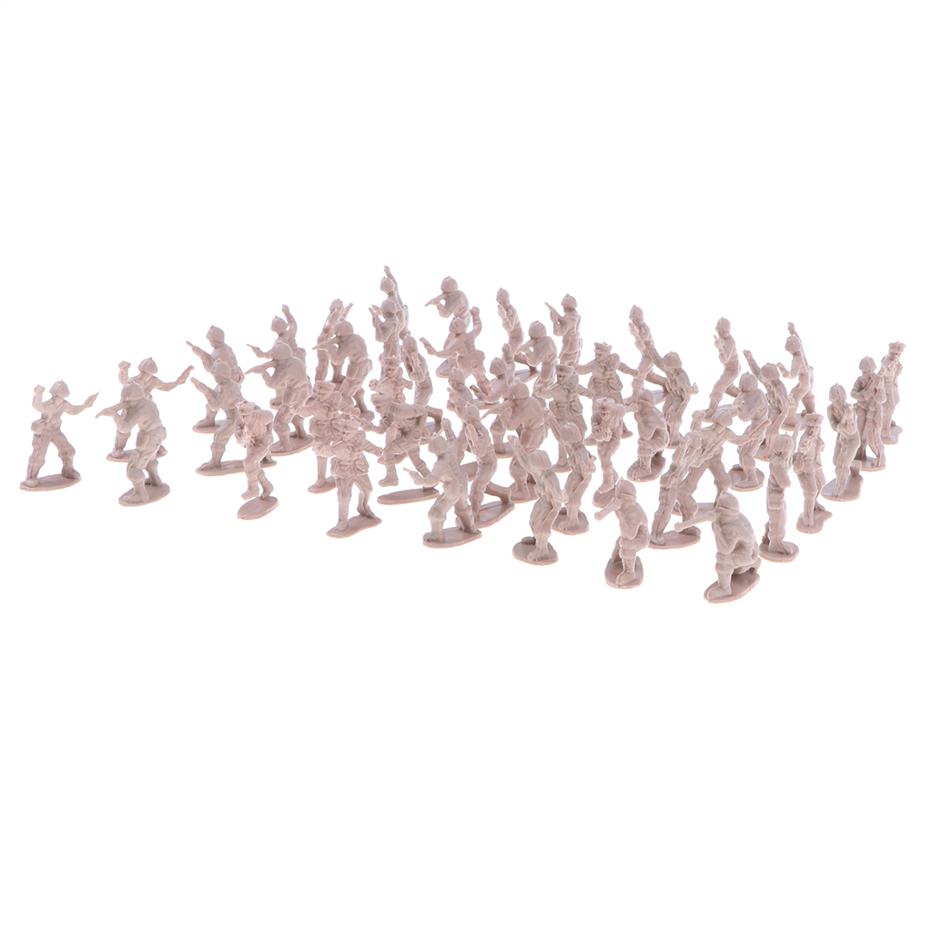

100 Pieces 2cm Realistically Battlefield Toy Soldier Figures Army Men Accessories - Apricot