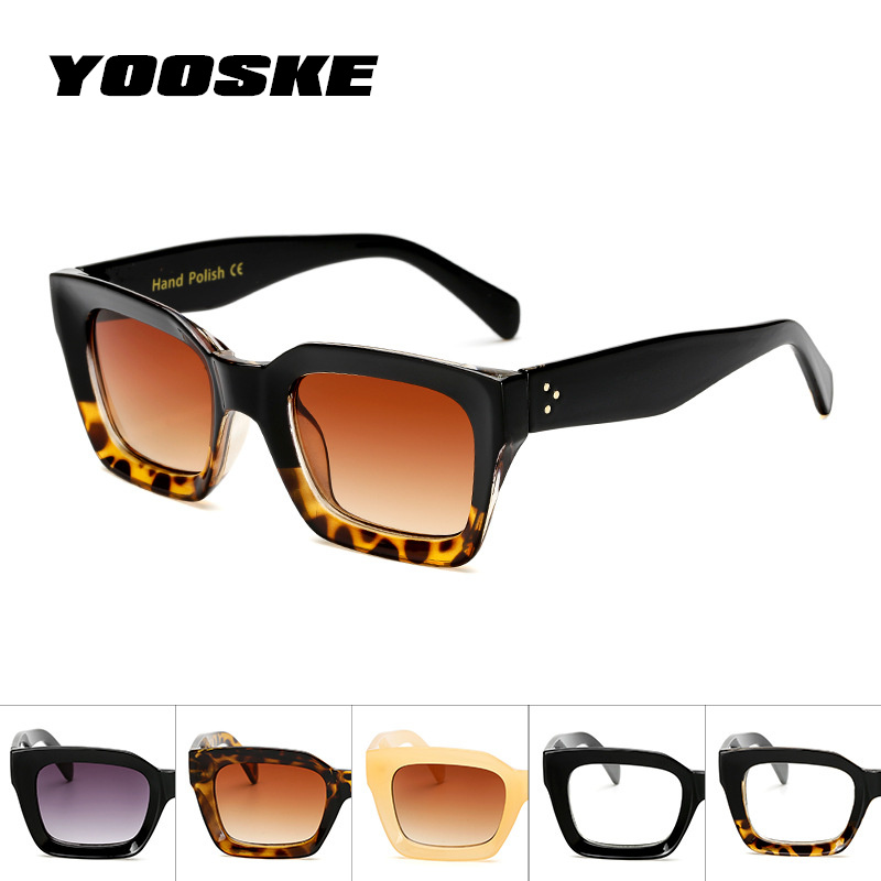 

YOOSKE Men Women Sunglasses Clear Colorful Frame Sun Glasses For Lady Shades UV400 Sunglass Vintage Womens Glasses