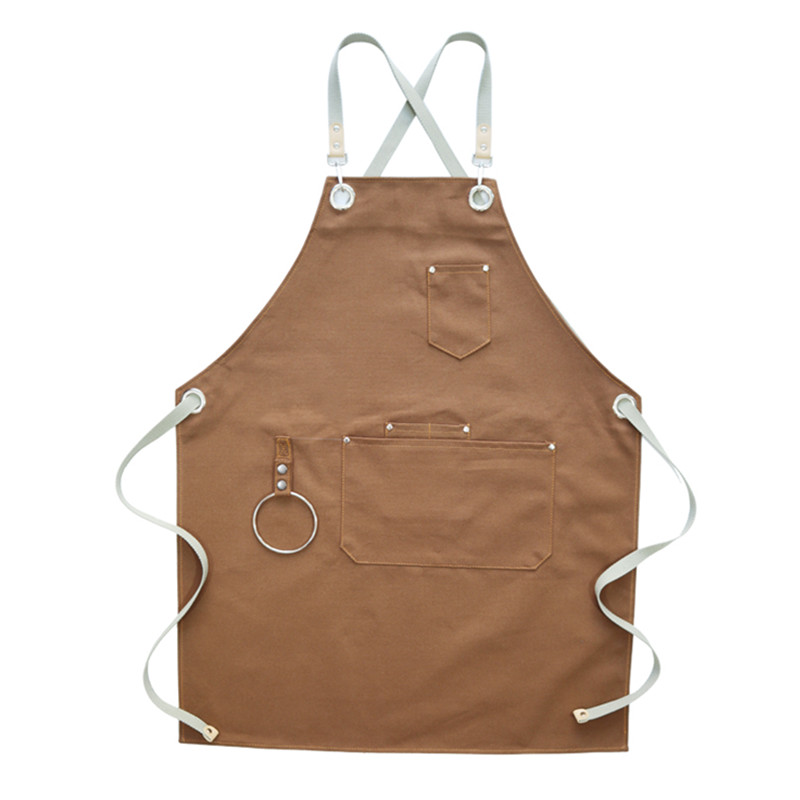 

Canvas Apron Crossback Straps Barista Bartender Waitstaff Pastry Chef Uniform Bakery Restaurant Florist Gardener Work Wear E68