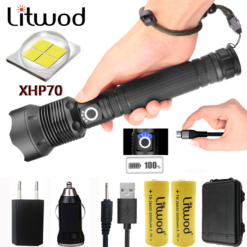 

Flashlights Torches Litwod Z201282 CREE Original XLamp XHP70 & XHP50 High Powerful Tactical LED Torch Light 18650&26650 Battery Lantern