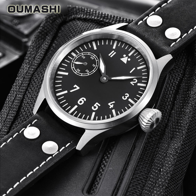 

Mechanical Watch Men 44mm OUMASHI Luxury Style Luminous Waterproof Business Seagull ST3600 Movement 6497