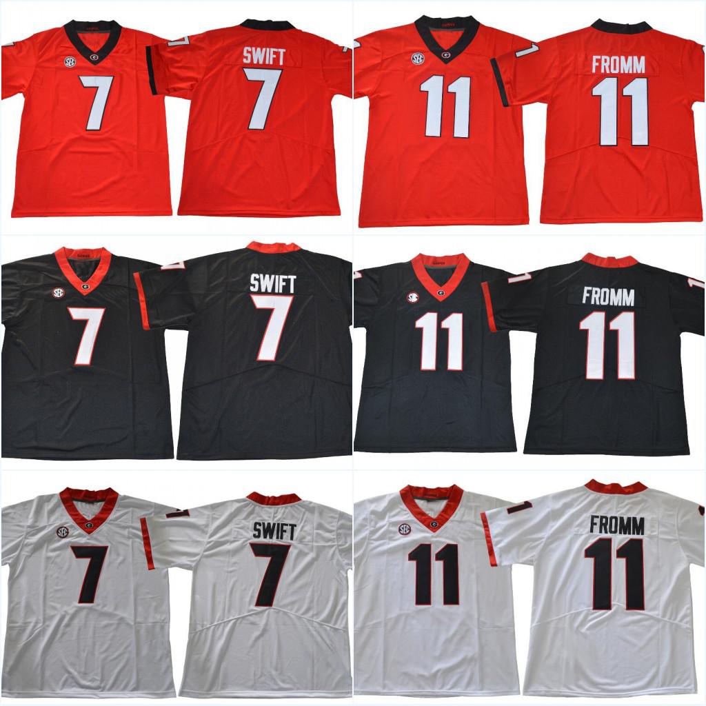 

NCAA 7 D Andre Swift #11 Jake Fromm 1 Sony Michel 27 Nick Chubb 10 Eason UGA Bulldogs Stitched College Football Jerseys custom any name, Red