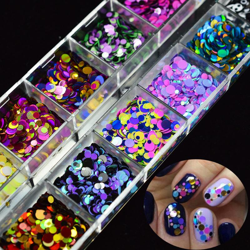 

12 Colors/box Mixed Color Chameleon Nail Rhinestone Small Irregular Beads Manicure 3D Nail Art Decoration In Wheel Accessories
