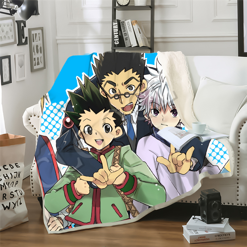 

CLOOCL Fashion Japanese Anime Hunter X Hunter Blankets 3D Print Double Layer Sofa Travel Teens Women Men Bedding Throw Blanket Plush Quilt