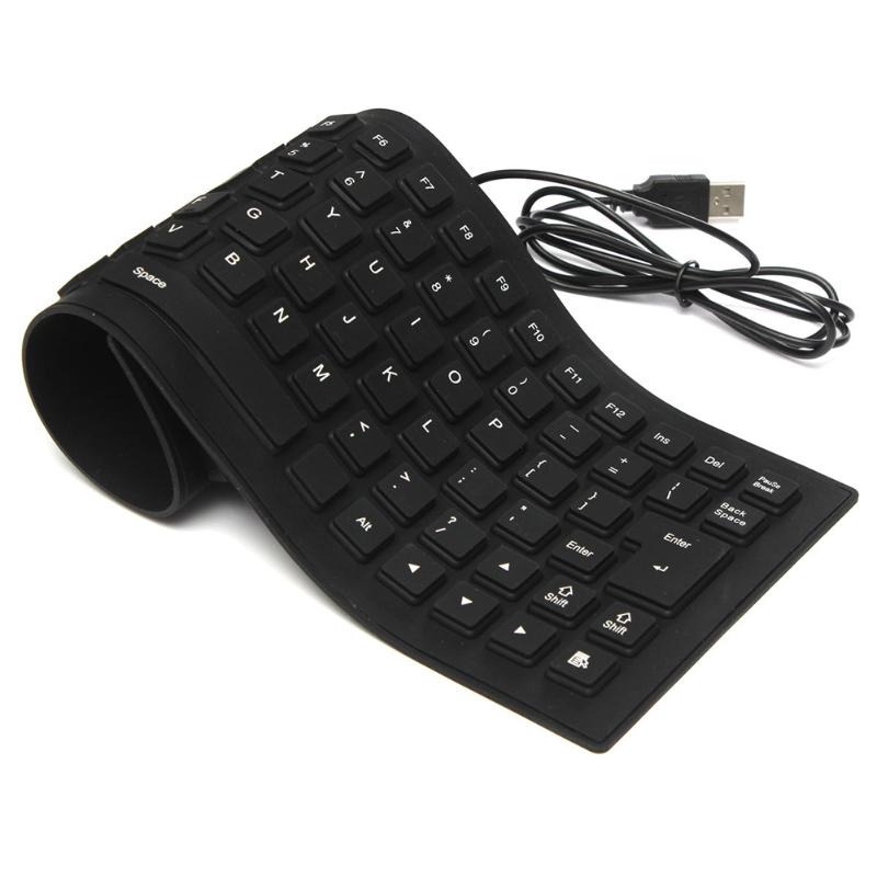 

Novelty Design Laptop Notebook Portable Flexible Silicone Keyboard Foldable Waterproof DustproofB Silent Keys PC Keyboard