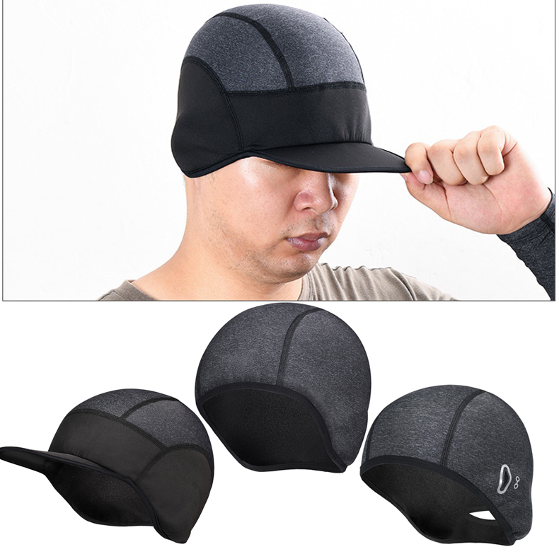 

Cycling Caps Winter Warm Fleece Lined Bicycle Cap Headwear Windproof Running Skiing Mountaineering Hat H7JP, White