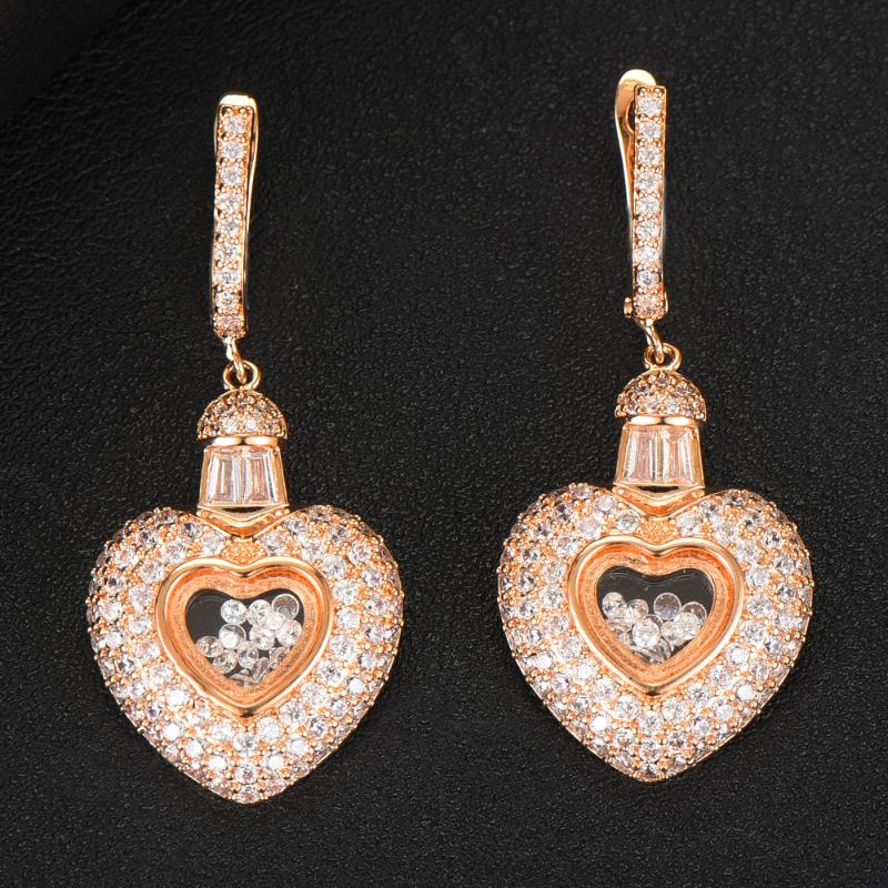 

Hoop & Huggie GODKI Heart Earrings With Shining Cubic Zirconia For Women Wedding DUBAI Bridal 2021