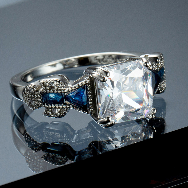 

Vintage Square Zircon ring Sparkling CZ statement Party Wedding Band Rings for women Birdal Fashion Jewelry Ladies Gilrs Gifts