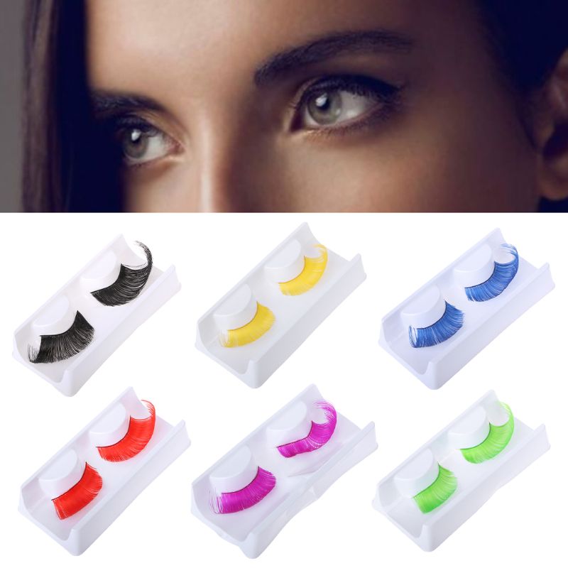 

1 pair Colorful Thick Plus Long False Eyelash Costume Party Stage Fashion Eye Lashes