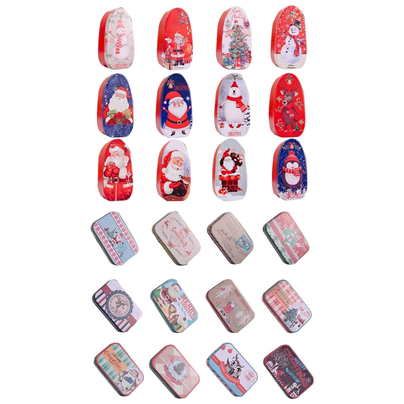 

Christmas Embossing Tinplate Empty Tins Candy Cookie Storage Container Box Gift K4UA