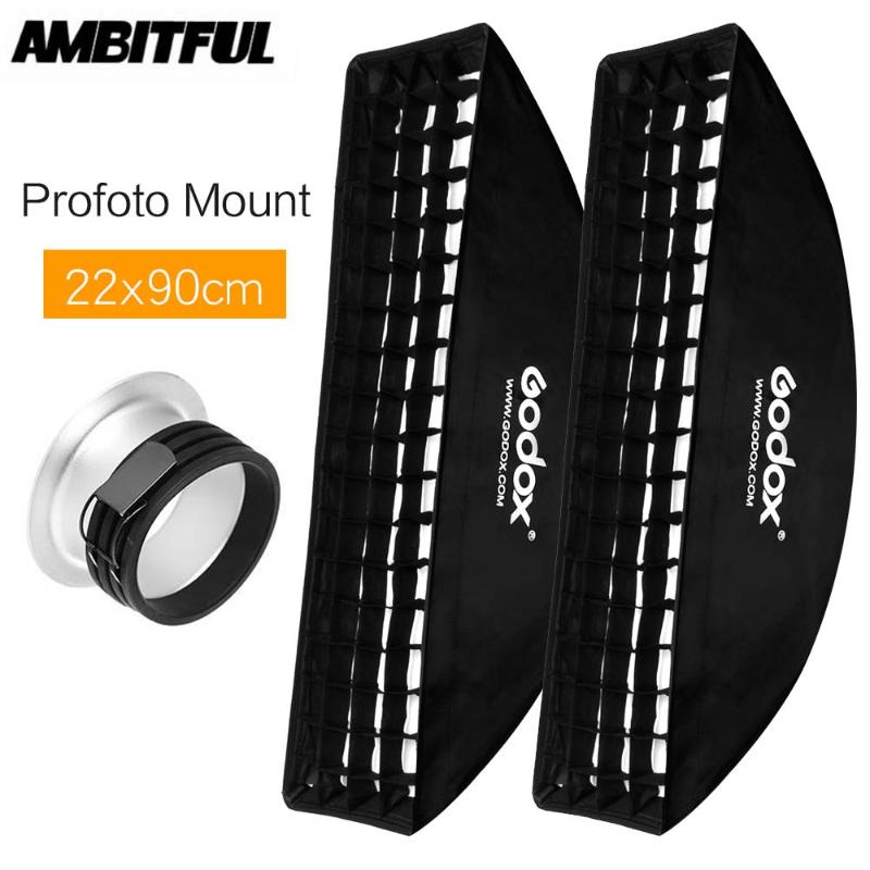 

2PCS Godox 9"x 35" 22x90cm Honeycomb Grid Softbox for Photo Strobe Studio Flash Profoto Mount Softbox
