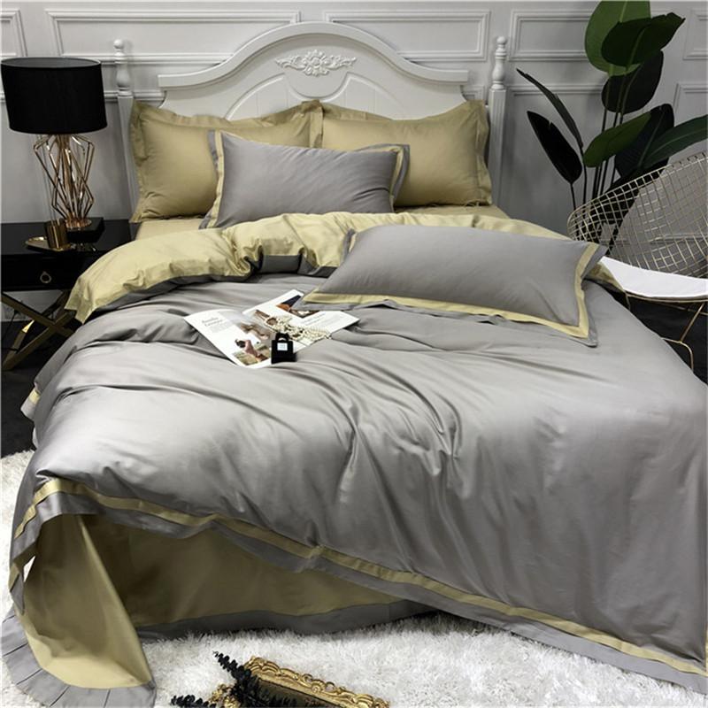 

Bedding Sets Luxury Solid Color Set Queen King Size Egyptian Cotton Bed Decorative Pillowcase Sheet/linen Duvet Cover