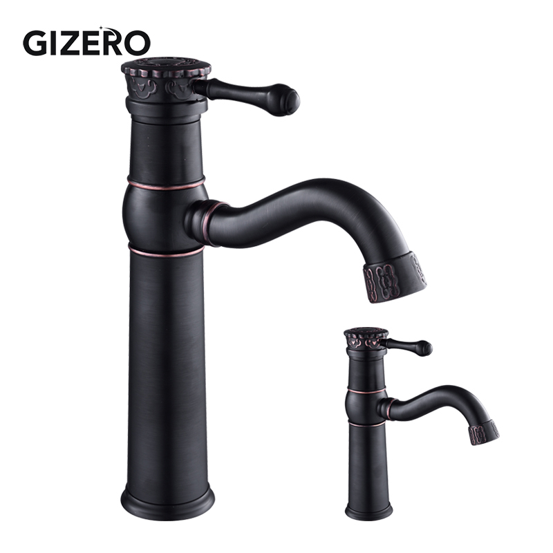 

Black Bronze Basin Faucet Hot and Cold Water Faucet Bathroom Vessel Sink Mixer Single Hole Deck Mounted Torneira Banheiro ZR402