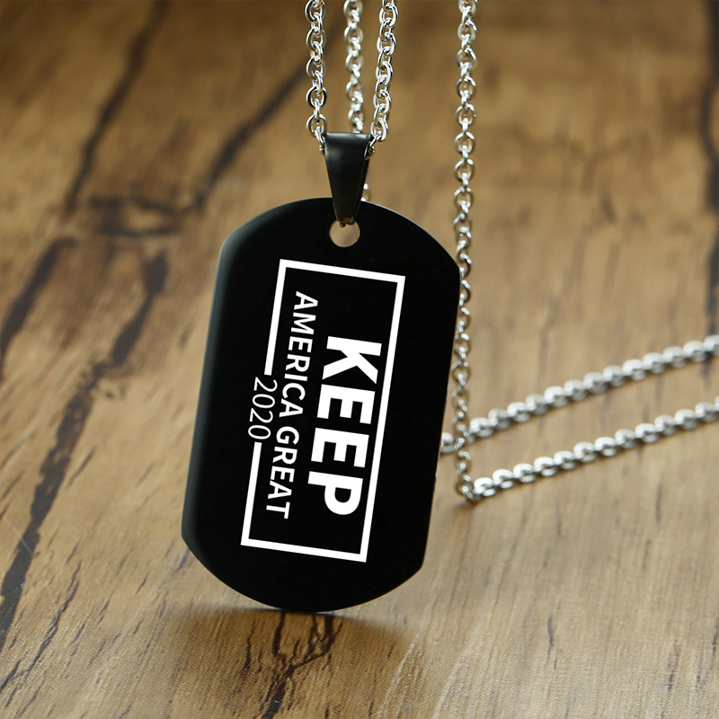 

black Nameplate necklace men 2020 stainless steel simple chain necklace big pendant gifts jewelry on the neck