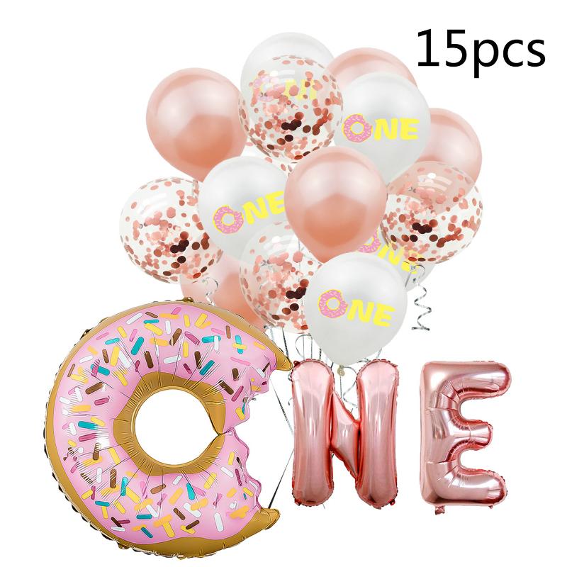 

Donut Latex Balloons 1 Year Old Baby Balloon Birthday Party Decoration Anniversaire Wedding Balloons Baby Shower Party Supplies
