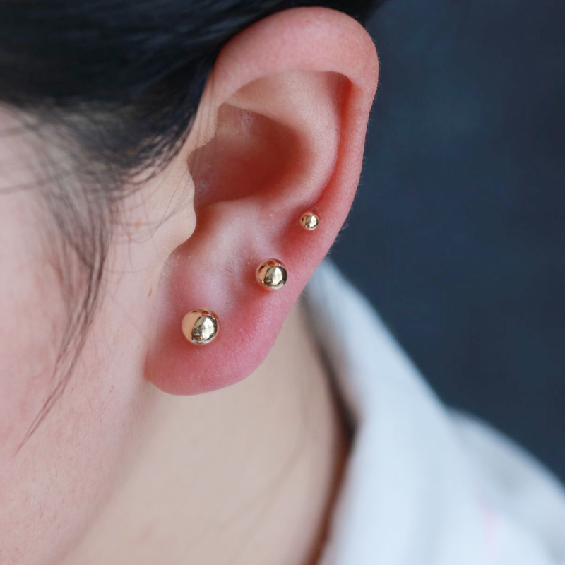 

3 Pair Gold Beads Earrings Gold Filled Vintage Charm Jewelry Minimalist Chain Brincos Party Gift Oorbellen Earrings For Women
