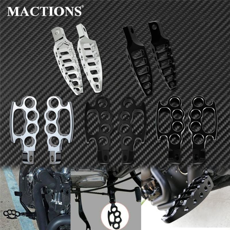 

Motorcycle Flying Knuckle Control Foot Pegs Universal Footpegs 45 Degrees Male-Mount Footrests Pedal For Touring Softail